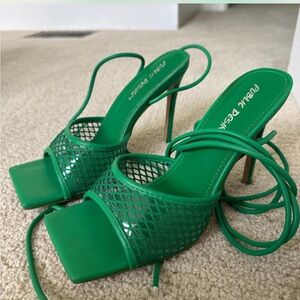Public Desire Green Strappy Heels